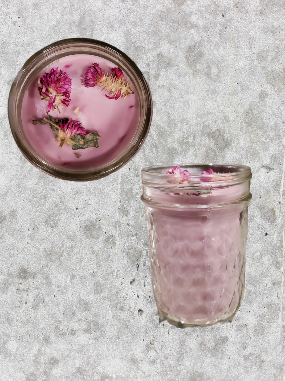 PINK SUGAR SCENTED CANDLE MADE WITH COCONUT APRICOT SOY WAX